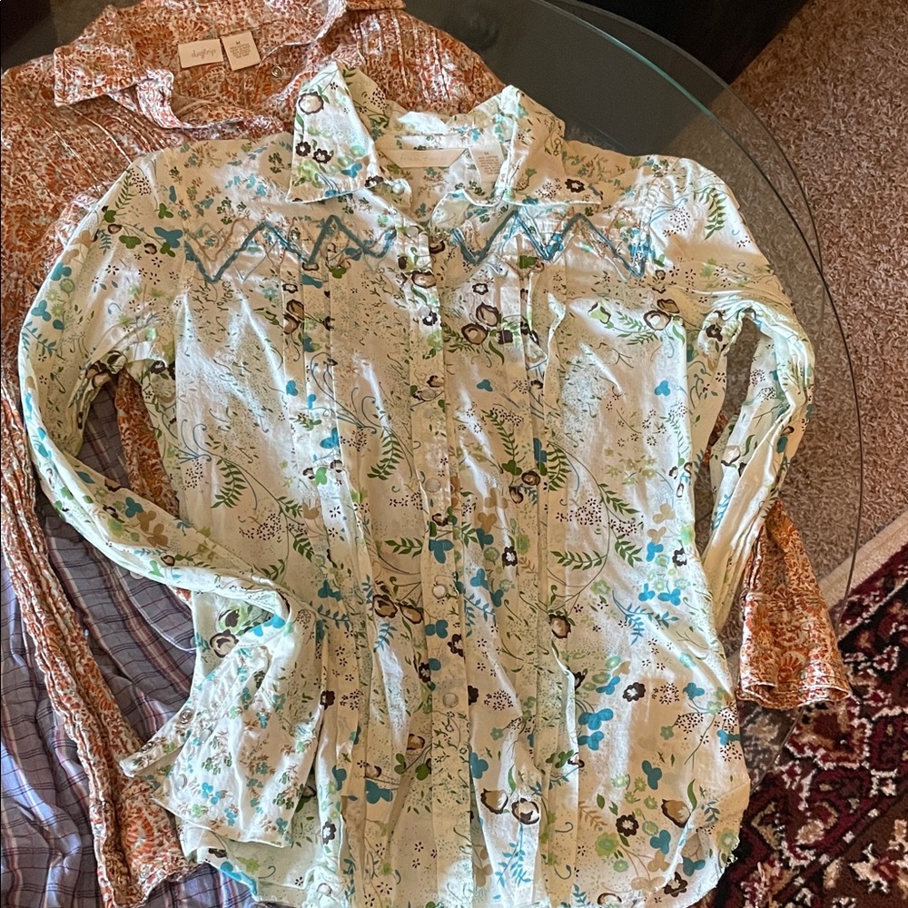 3 Treasure & Bond, Multicolor Button Down Shirts, lots of detailing, READ - Picture 2 of 15